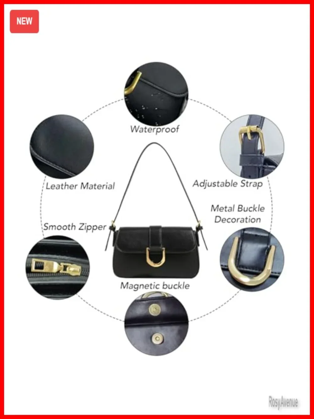 Women's Hobo Shoulder Bag PU Leather Crossbody Purse